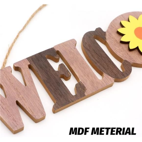 Interchangeable Welcome Sign Rustic Wood Home Decor with 12 Seasonal Magnets - Picture 6 of 8